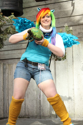 Size: 683x1024 | Tagged: safe, rainbow dash, human, g4, cosplay, irl, irl human, photo