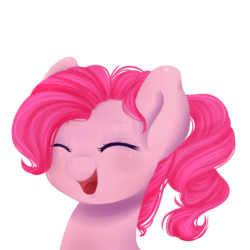Size: 2000x2000 | Tagged: safe, artist:chiweee, part of a set, pinkie pie, g4, cute, diapinkes, female, high res, ponytail, simple background, solo, transparent background