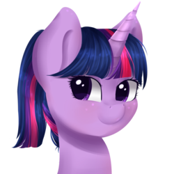 Size: 2000x2000 | Tagged: safe, artist:chiweee, part of a set, twilight sparkle, g4, female, high res, ponytail, simple background, solo, transparent background