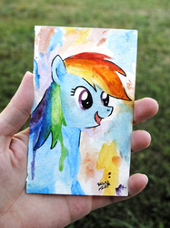 Size: 622x833 | Tagged: safe, artist:strange-1, rainbow dash, g4, painting, traditional art, watercolor painting