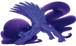 Size: 1985x1192 | Tagged: safe, artist:marshmellowcannibal, princess luna, g4, female, simple background, solo, stretching