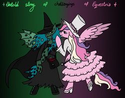 Size: 2969x2314 | Tagged: safe, artist:just-agu, princess cadance, queen chrysalis, g4, clothes, costume, duo, high res, the wizard of oz, wicked