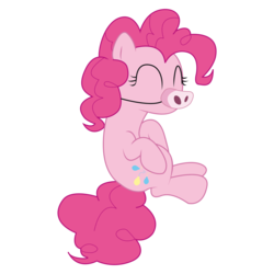 Size: 5000x5000 | Tagged: safe, artist:candy-muffin, pinkie pie, earth pony, pig, pony, baby cakes, g4, absurd resolution, bouncing, eyes closed, female, mare, pig nose, piggie pie, simple background, solo, transparent background, vector