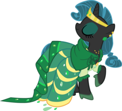 Size: 1024x930 | Tagged: safe, artist:blah23z, queen chrysalis, rarity, g4, clothes, dress, female, gala dress, simple background, solo