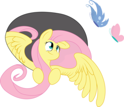 Size: 3470x3000 | Tagged: safe, artist:craftybrony, artist:otto720, fluttershy, butterfly, g4, female, high res, simple background, solo, transparent background, vector