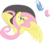 Size: 3470x3000 | Tagged: safe, artist:craftybrony, artist:otto720, fluttershy, butterfly, g4, female, high res, simple background, solo, transparent background, vector