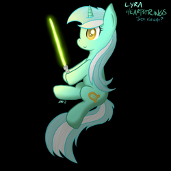 Size: 1200x1200 | Tagged: safe, artist:rorysoarin, lyra heartstrings, g4, female, lightsaber, solo, star wars