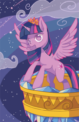 Size: 400x618 | Tagged: safe, artist:ujey02, twilight sparkle, alicorn, pony, g4, female, mare, night, solo, tiara, twilight sparkle (alicorn)