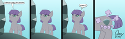 Size: 2000x623 | Tagged: safe, artist:omny87, maud pie, earth pony, pony, g4, the cutie mark chronicles, comic, cutie mark, cutiespark, female, frown, rarity's destiny, scene parody, solo, younger