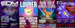 Size: 1024x385 | Tagged: safe, artist:mushrooshi, fluttershy, g4, 2013, 2014, brony fan fair, concert, convention, midwest brony fest, midwest bronyfest, nightmare nights dallas, poster, rave