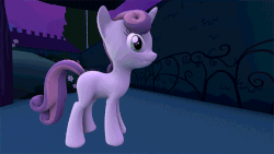 Size: 700x394 | Tagged: safe, sweetie belle, g4, 3d, animated, blank flank, female, i must go, looking at you, smiling, solo, source filmmaker