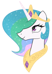 Size: 1280x1815 | Tagged: safe, artist:cerealkat, princess celestia, alicorn, pony, g4, bust, female, looking up, solo