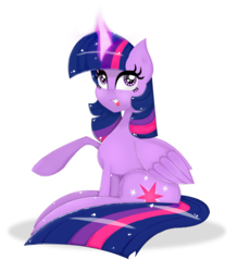 Size: 1450x1660 | Tagged: safe, artist:tia-celis, twilight sparkle, alicorn, pony, g4, female, glowing horn, horn, looking at you, magic, mare, open mouth, pointing, simple background, sitting, smiling, solo, transparent background, twilight sparkle (alicorn), vector