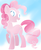 Size: 2297x2819 | Tagged: artist needed, source needed, safe, pinkie pie, earth pony, pony, g4, blue background, female, high res, mare, simple background, solo