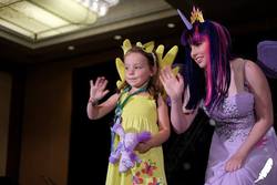 Size: 683x455 | Tagged: safe, fluttershy, twilight sparkle, human, g4, cosplay, irl, irl human, new crown, photo, target demographic, twilight sparkle (alicorn)