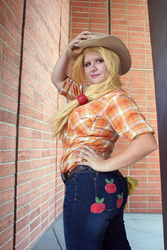 Size: 533x800 | Tagged: safe, artist:meanlilkitty, applejack, human, g4, cosplay, irl, irl human, photo