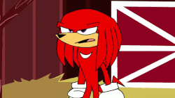 Size: 640x360 | Tagged: safe, artist:animatedjames, applejack, earth pony, pony, g4, animated, arm wrestling, crossover, female, frown, glare, knuckles the echidna, male, mare, oh no, open mouth, raised eyebrow, smiling, smirk, sonic the hedgehog (series), talking, twitching, unamused