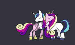 Size: 5000x3000 | Tagged: safe, artist:fukaketsu, princess cadance, shining armor, g4, hug