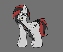 Size: 961x796 | Tagged: safe, artist:facade, oc, oc only, oc:facade, earth pony, pony, fallout equestria, machete, male, solo, stallion, totally not blackjack