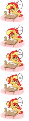Size: 579x2384 | Tagged: safe, artist:luxjii, sunset shimmer, pony, unicorn, ask filly sunset shimmer, g4, cookie, cute, female, filly, filly sunset shimmer, glasses, shimmerbetes, solo, younger