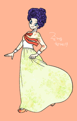 Size: 700x1100 | Tagged: safe, artist:callmefjord, rarity, human, g4, clothes, female, hanbok, humanized, solo