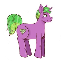 Size: 1000x1000 | Tagged: safe, artist:superlucky13, spike, pony, ask bat pony pinkie, g4, ask, male, ponified, ponified spike, solo, species swap, tumblr