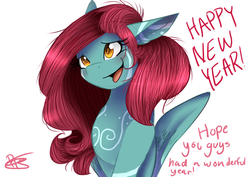 Size: 1280x905 | Tagged: safe, artist:pinkiepiestyle, oc, oc only, pegasus, pony, happy new year, solo
