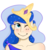 Size: 3000x3000 | Tagged: safe, artist:herusann, princess luna, human, g4, accessory swap, bust, cute, ethereal mane, eyelashes, female, high res, humanized, simple background, solo, starry mane, transparent background, wink