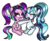 Size: 860x705 | Tagged: safe, artist:sparkle-bliss, aria blaze, sonata dusk, earth pony, pony, g4, ariabetes, blush lines, blushing, cute, earth pony aria blaze, earth pony sonata dusk, equestria girls ponified, female, hug, lesbian, looking at you, ponified, scrunchy face, ship:arisona, shipping, simple background, smiling, sonatabetes, transparent background, tsundaria, tsundere