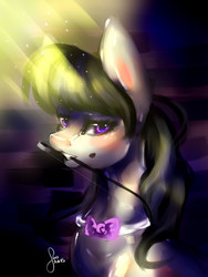 Size: 1200x1600 | Tagged: safe, artist:saoiirse, octavia melody, g4, bowtie, female, mouth hold, portrait, solo