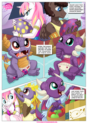 Size: 1024x1448 | Tagged: safe, artist:bbmbbf, oc, oc only, oc:lagneia, oc:olivia, dragon, anthro, comic:power of dragon mating, equestria untamed, baby, comic, cynder, palcomix, spyro the dragon, spyro the dragon (series)