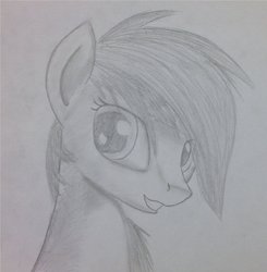 Size: 1024x1046 | Tagged: safe, artist:marmorexx, rainbow dash, g4, monochrome, sketch, traditional art