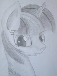 Size: 1024x1378 | Tagged: safe, artist:marmorexx, twilight sparkle, g4, monochrome, sketch, traditional art