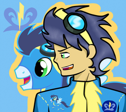 Size: 906x804 | Tagged: safe, artist:1231redflame, soarin', human, pony, g4, humanized