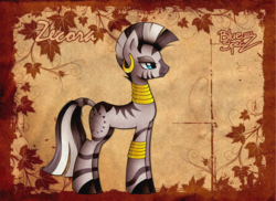 Size: 1023x744 | Tagged: safe, artist:bluespecz, zecora, zebra, g4, female, solo