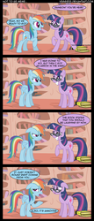 Size: 1339x3139 | Tagged: dead source, safe, artist:veggie55, rainbow dash, twilight sparkle, pegasus, pony, unicorn, g4, 4koma, adorkable, arrow in the knee (meme), book, bookshelf, comic, cute, dork, glasses, meme, skyrim, the elder scrolls, unicorn twilight