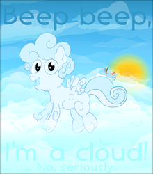 Size: 916x1040 | Tagged: safe, artist:ultrathehedgetoaster, oc, object pony, original species, cloud, cloudy, open mouth, ponified, sky, smiling, transformation