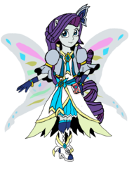 Size: 1024x1341 | Tagged: safe, artist:pokecure123, rarity, equestria girls, g4, crossover, cure generosity, fanart, female, glimmer wings, precure, simple background, solo, transparent background