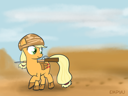 Size: 1000x750 | Tagged: safe, artist:empyu, applejack, earth pony, pony, g4, military, soldier, solo