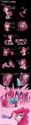 Size: 1200x4870 | Tagged: safe, artist:saturdaymorningproj, pinkie pie, g4, army of darkness, comic, palindrome get, party cannon, pinkamena diane pie, self ponidox