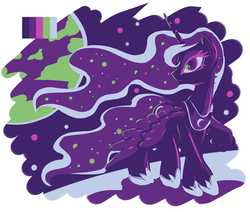 Size: 1280x1084 | Tagged: safe, artist:inlucidreverie, princess luna, alicorn, pony, g4, female, limited palette, mare, moon, solo, stars