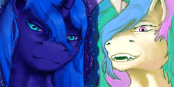 Size: 2000x1000 | Tagged: safe, artist:braukoly, princess celestia, princess luna, g4, sisters