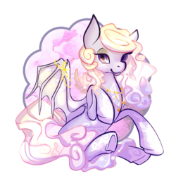 Size: 600x600 | Tagged: dead source, safe, artist:juvialle, oc, oc only, bat pony, pony, jewelry, necklace, simple background, solo, transparent background