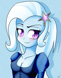 Size: 1550x1976 | Tagged: safe, artist:riouku, trixie, equestria girls, g4, blushing, female, solo