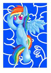 Size: 2480x3508 | Tagged: safe, artist:clayman778, rainbow dash, pony, g4, backwards cutie mark, female, high res, solo