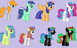 Size: 1608x1002 | Tagged: safe, artist:horseperson, oc, oc only, adoptable, base used, inverted colors, magical lesbian spawn, ms paint, offspring, parent:bon bon, parent:carrot top, parent:derpy hooves, parent:flash sentry, parent:lyra heartstrings, parent:princess cadance, parent:shining armor, parent:twilight sparkle, parents:derpytop, parents:flashlight, parents:lyrabon, parents:shiningcadance, please don't kill me