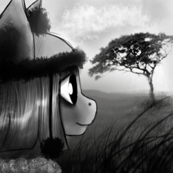 Size: 2000x2000 | Tagged: safe, artist:kaine, marble pie, g4, black and white, female, grayscale, high res, monochrome, smiling, solo