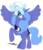 Size: 2700x3149 | Tagged: safe, artist:agnessangel, princess luna, oc, oc:snowdrop, alicorn, pegasus, pony, g4, cute, high res, looking at each other, pegasus oc, ponies riding ponies, pony hat, riding, s1 luna, simple background, snowbetes, transparent background, wings