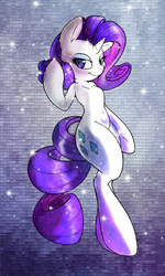 Size: 481x800 | Tagged: safe, artist:dfectivedvice, artist:firebird145, rarity, pony, semi-anthro, g4, arm hooves, belly button, bipedal, female, solo