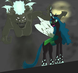 Size: 1156x1076 | Tagged: safe, artist:ja-the-shadow-hunter, queen chrysalis, changeling, changeling queen, g4, corrupted, crossover, female, sha, sha of hatred, warcraft, world of warcraft